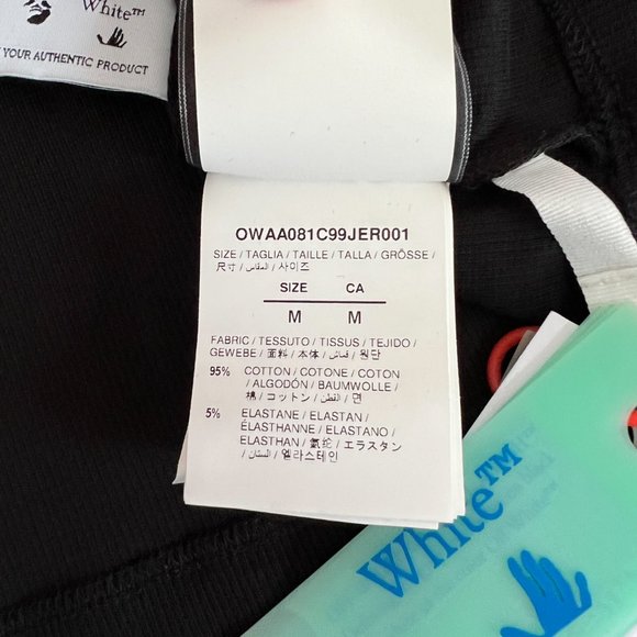 Off-White Black Logo Stamp-Print Ribbed Crop Tee - Picture 7 of 8